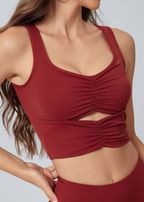 Aura Ruched Top Marrón