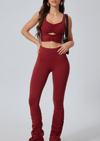 Aura Ruched Top Marrón