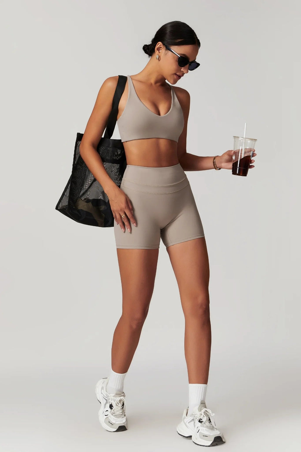 High Waist Biker Short Nude