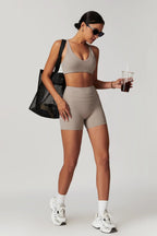High Waist Biker Short Nude